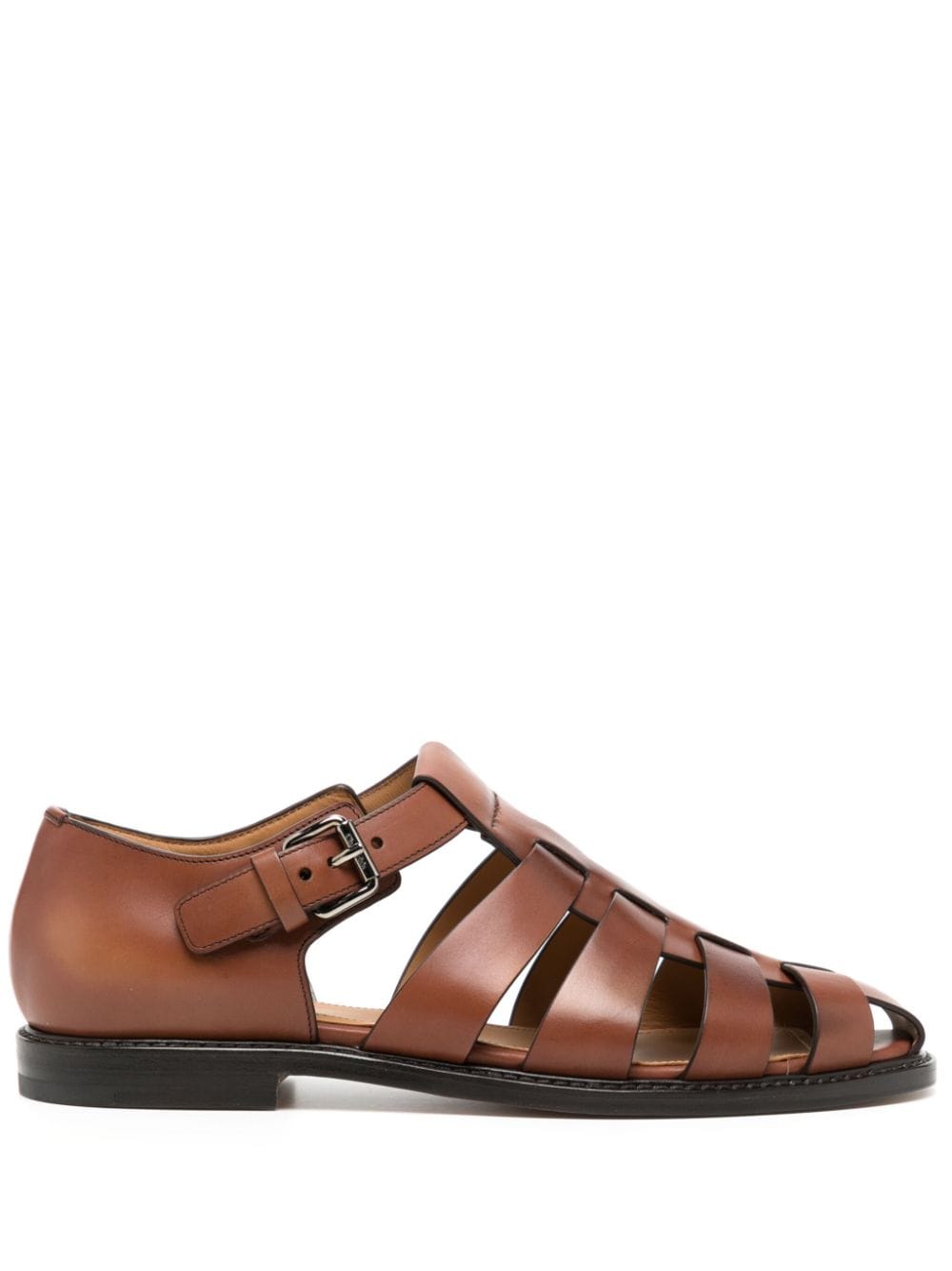 Shop Church's Buckled Leather Sandals In Brown