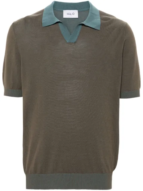 D4.0 split-neck polo shirt