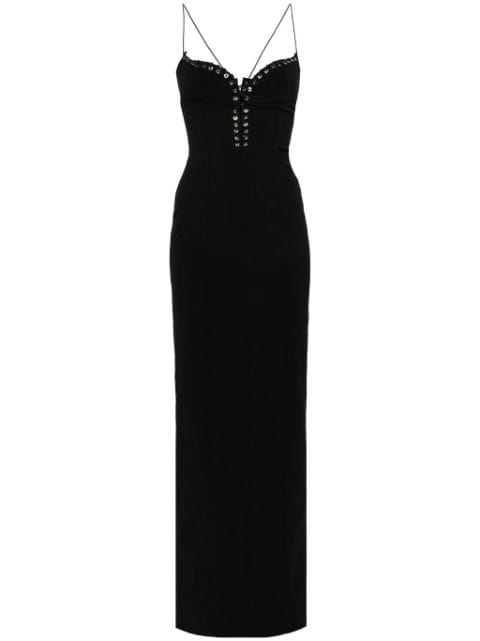 Ludovic de Saint Sernin Cleavage crepe maxi dress