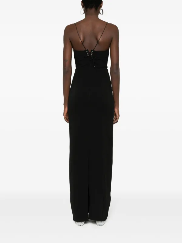 Ludovic De Saint Sernin Cleavage Crepe Maxi Dress | Black | FARFETCH