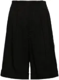 Lorena Antoniazzi pleat-detail linen blend shorts - Black