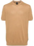 BOSS short-sleeve linen-blend jumper - Neutrals