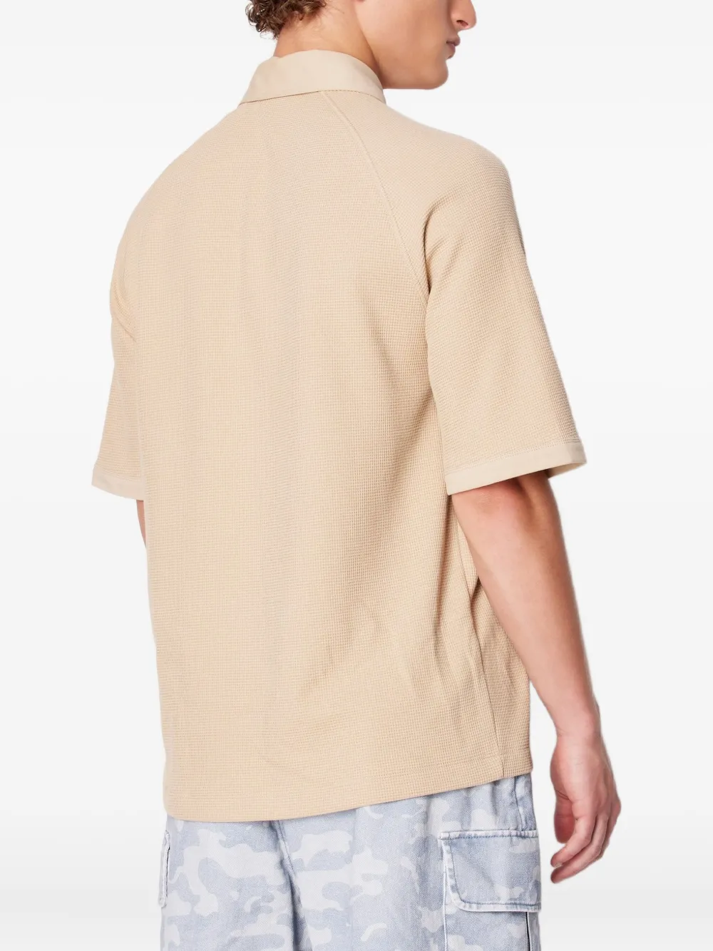 Armani Exchange Poloshirt met wafelpatroon Beige