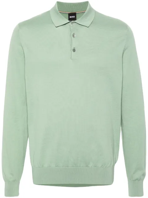BOSS long-sleeve cotton polo shirt