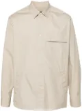 Armani Exchange logo-embroidered ripstop shirt - Neutrals