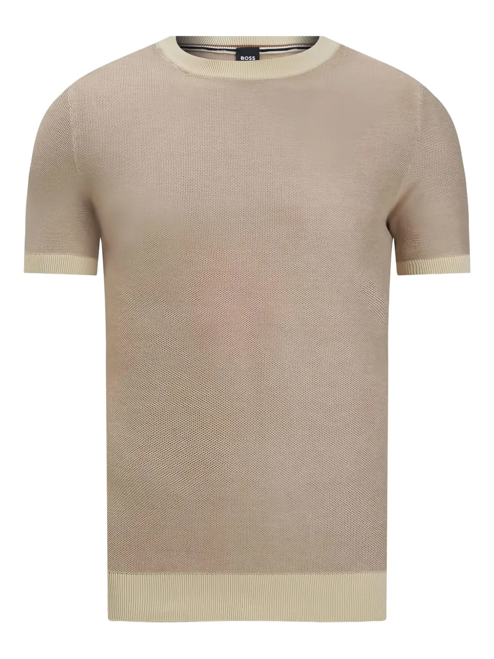 BOSS crew-neck knitted T-shirt | Neutrals | Image 1