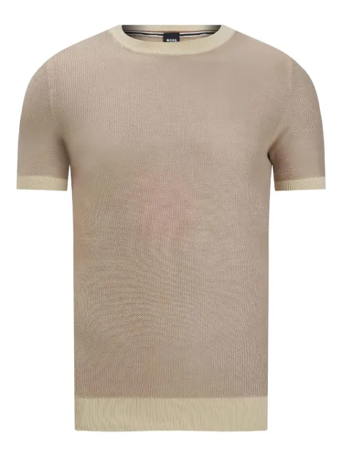 BOSS crew-neck knitted T-shirt 