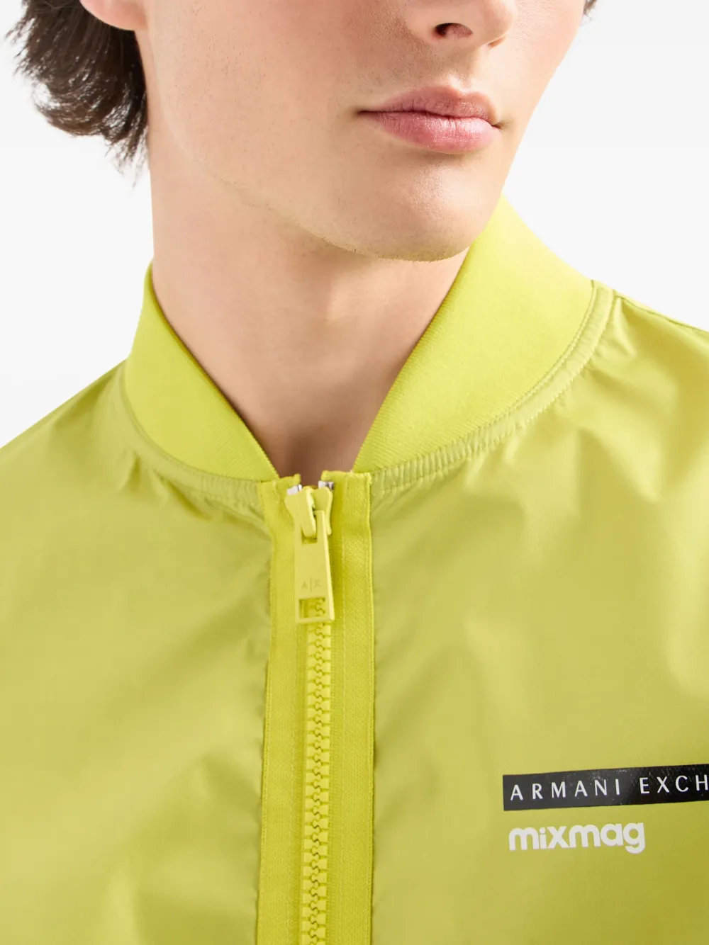 Armani Exchange Zip-front Bomber Jacket In Yellow