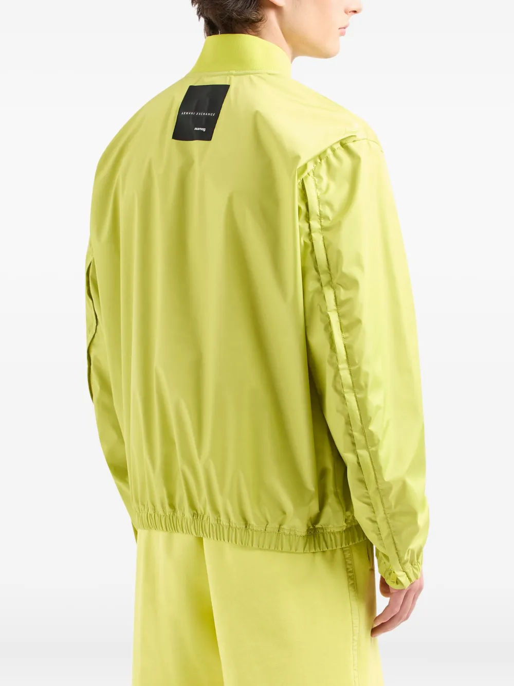 Armani Exchange Zip-front Bomber Jacket In Yellow
