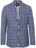 BOSS Hanry checked single-breasted blazer - Blue