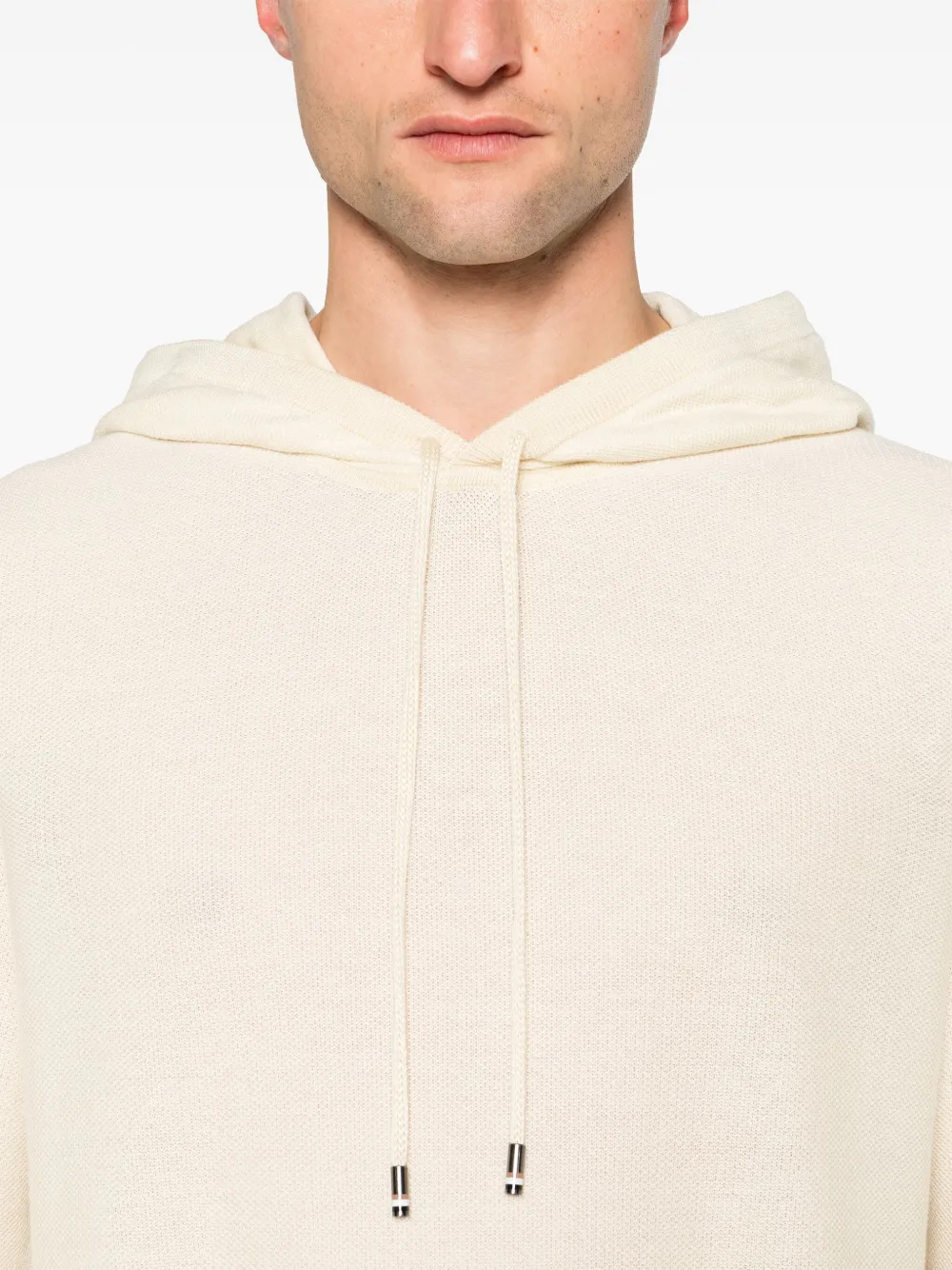 Knitted Cotton Blend Hoodie