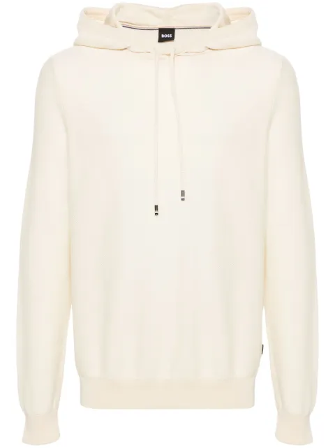 BOSS knitted cotton blend hoodie