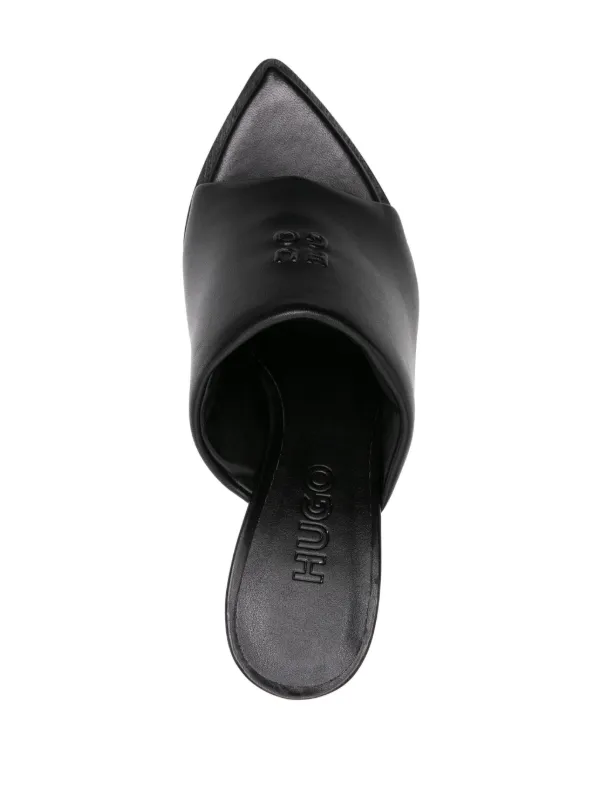 サンダル HUGO Men Sandals Black 50498352 001 HUGO 90mm Leather Sandals | Black | FARFETCH