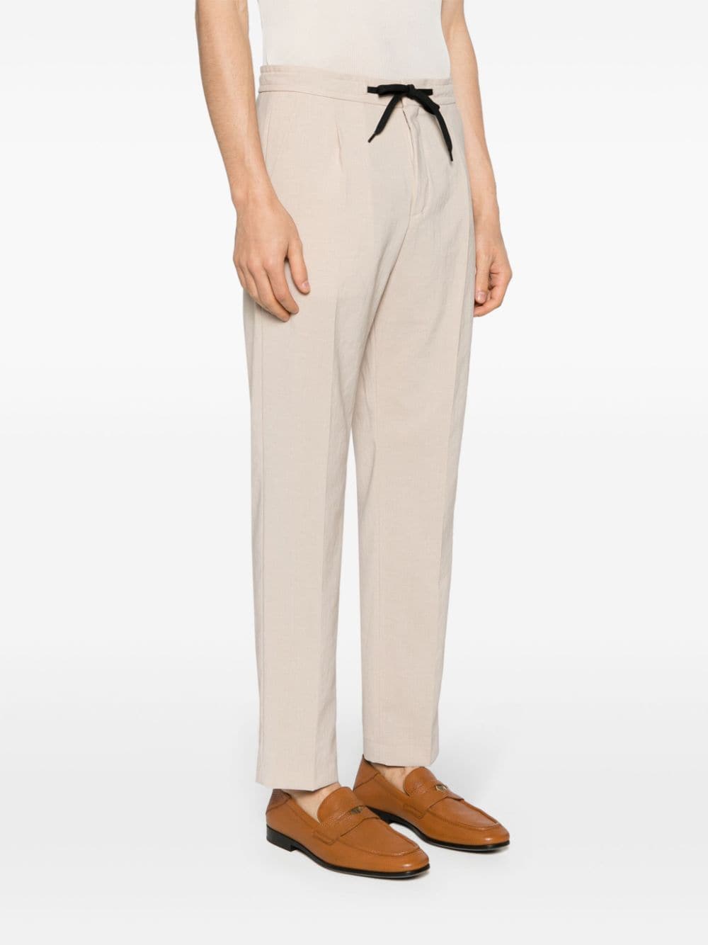 Shop Hugo Teagan242x Tapered Trousers In Neutrals
