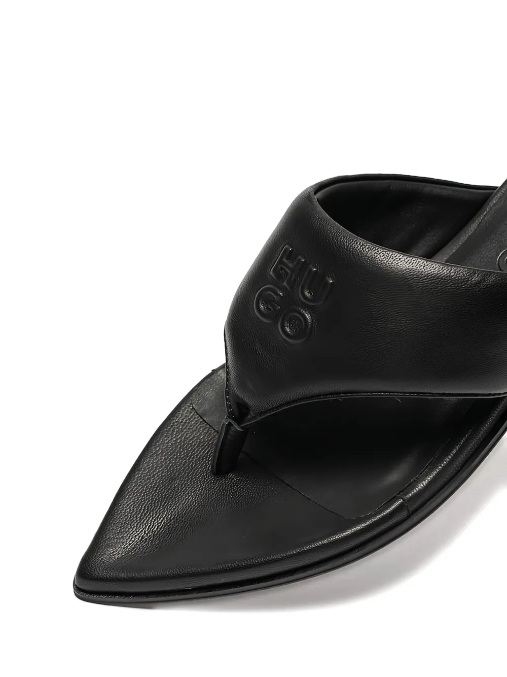 Hugo Boss Logo-embossed Pointed-toe Sandals In Black
