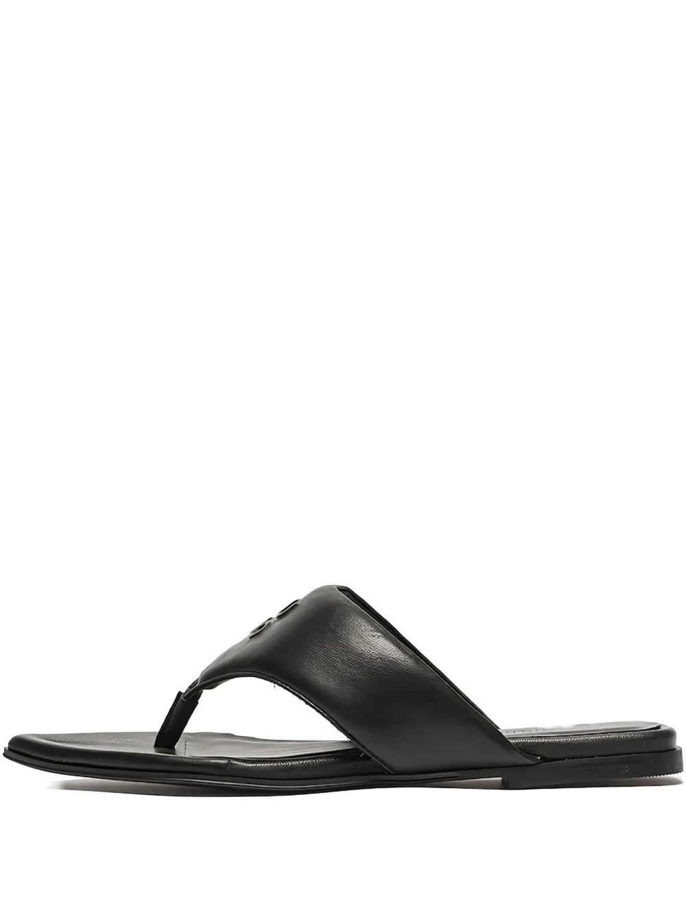 Hugo Boss Logo-embossed Pointed-toe Sandals In Black
