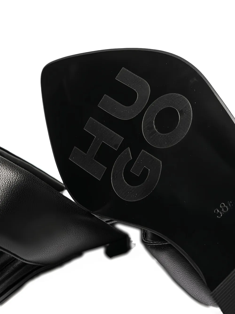 Hugo Boss Logo-embossed Pointed-toe Sandals In Black