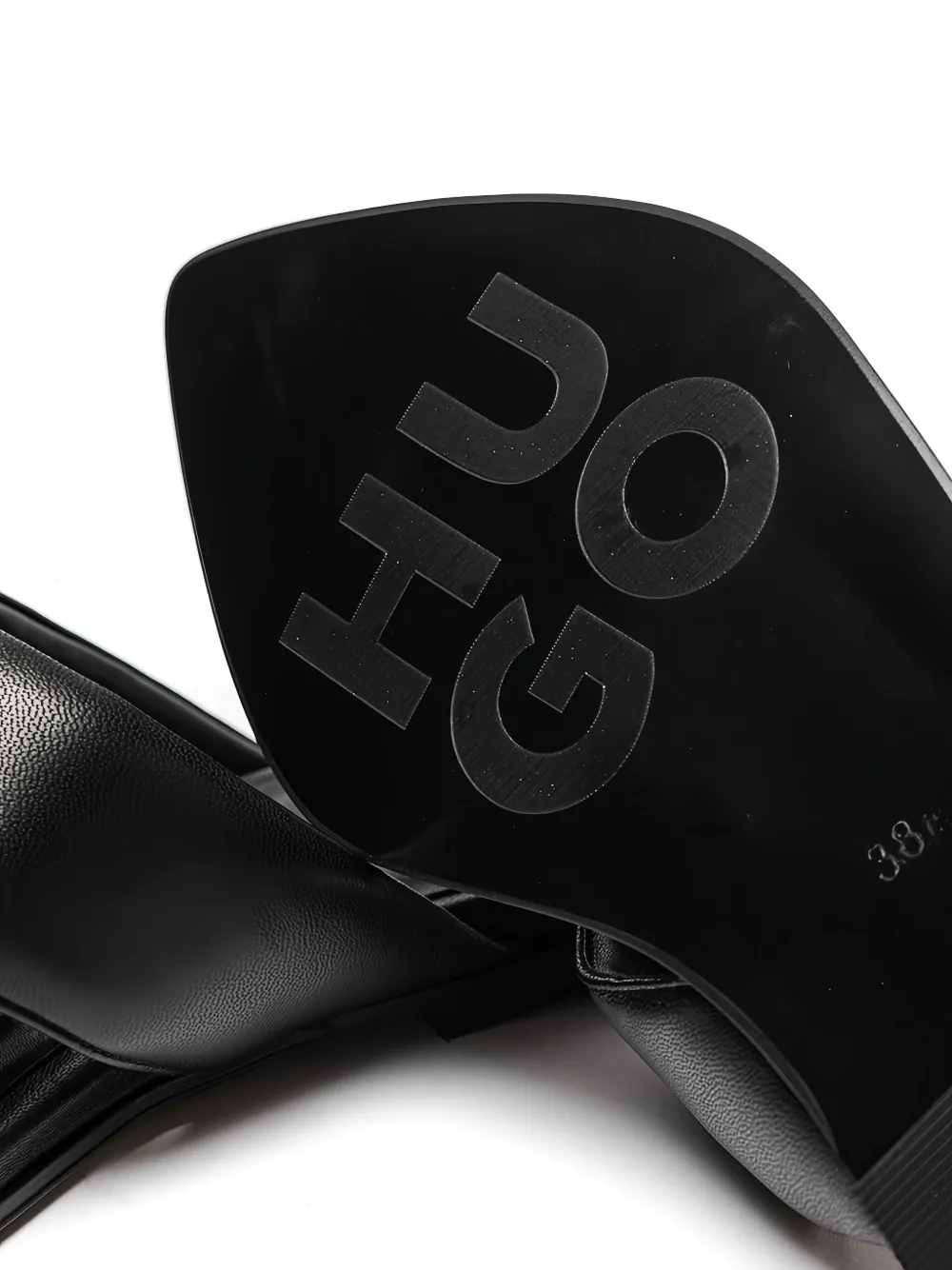 HUGO logo-embossed pointed-toe sandals Black