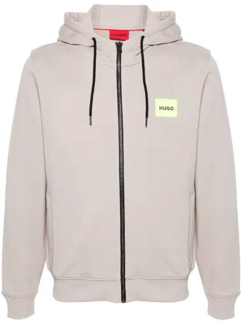 Hoodie zippé à patch logo - HUGO - Modalova