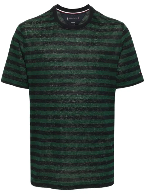 Tommy Hilfiger logo-embroidered striped T-shirt