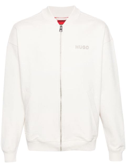 HUGO zip-up cotton cardigan
