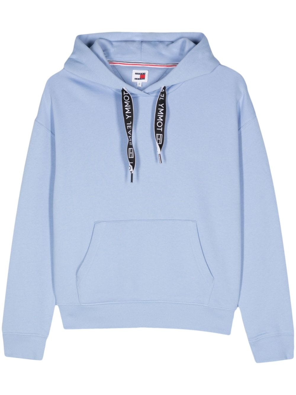 Tommy Jeans Logo-drawstring Cotton Blend Hoodie In Blue