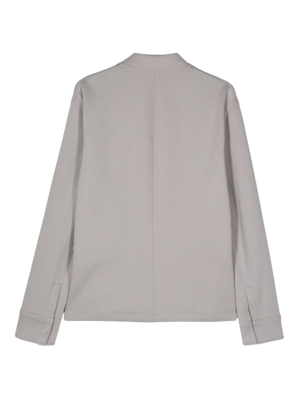 Shop Emporio Armani Jersey Shirt Jacket In Grey