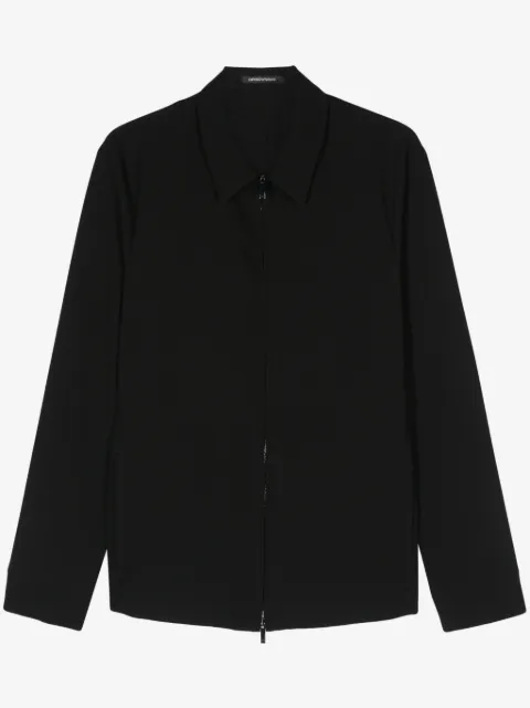 Emporio Armani waffle-effect zip-up jacket