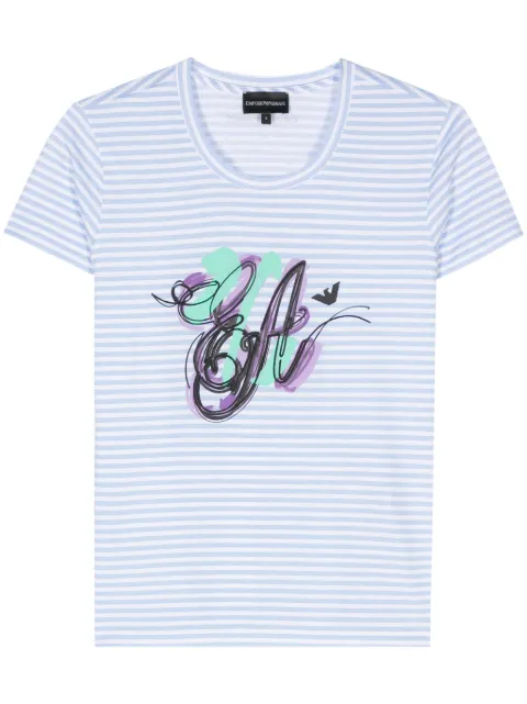 Emporio Armani logo-print striped T-shirt