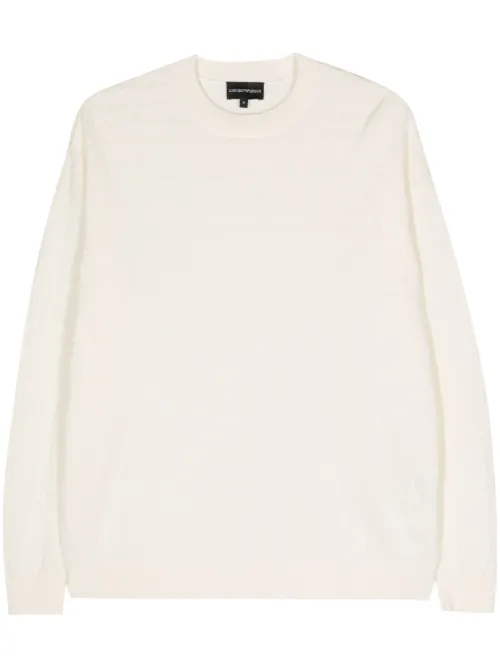 Pull à logo en jacquard - Emporio Armani - Modalova