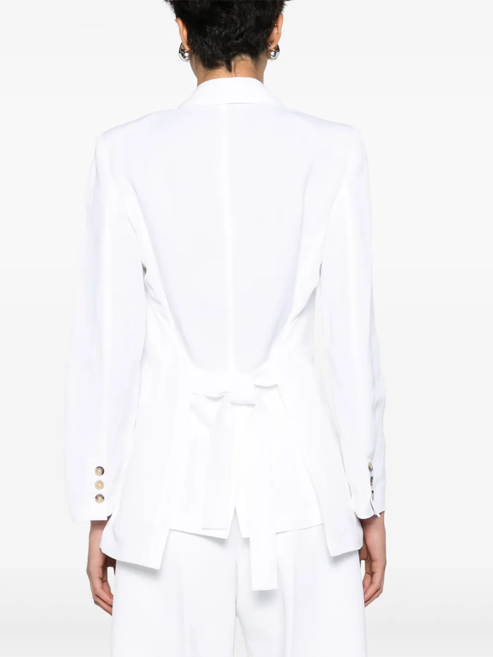 Shop Emporio Armani Notch-lapels Single-breasted Blazer In White