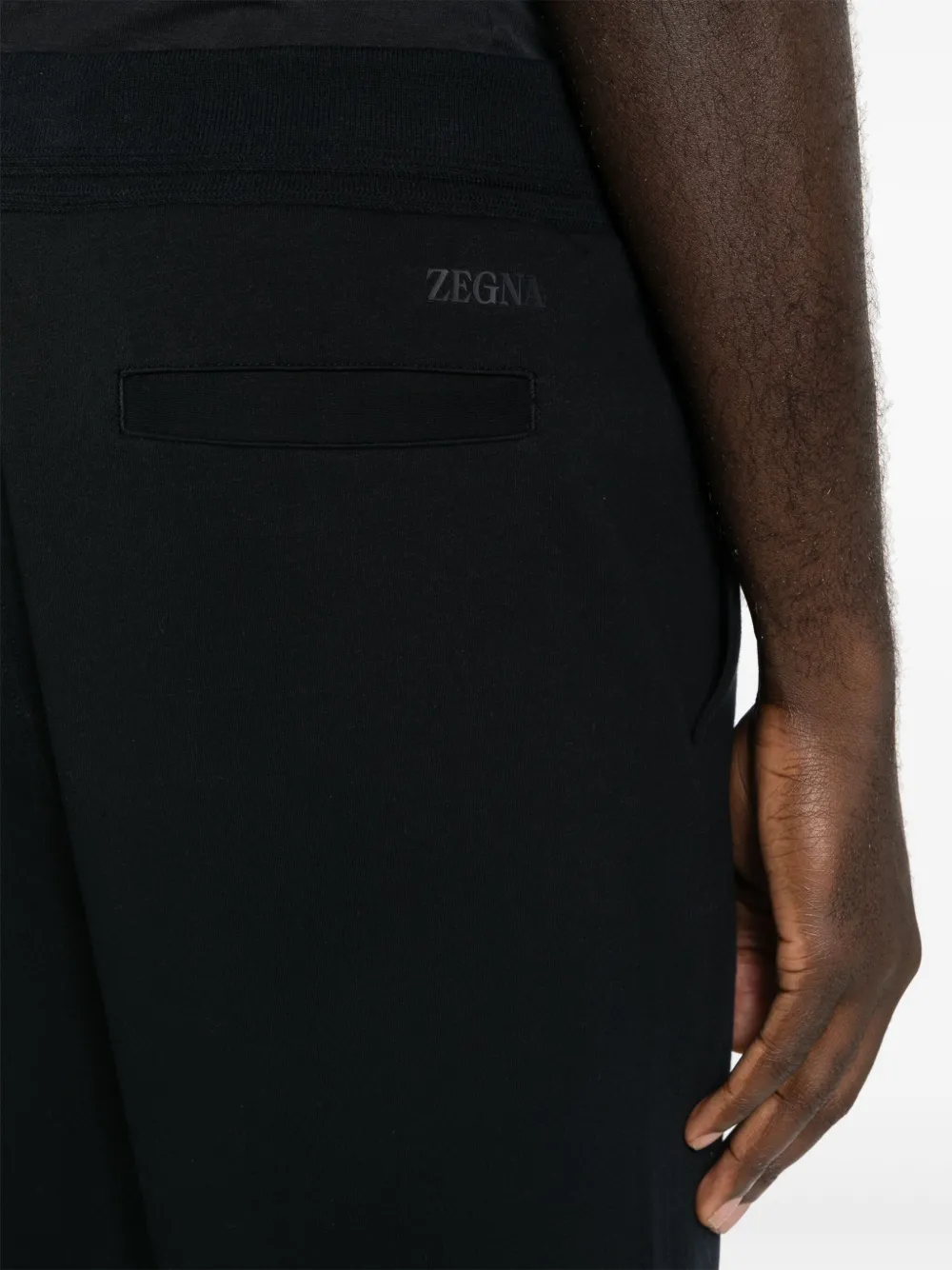 Shop Zegna Mid-rise Tapered Track Trousers In Blue