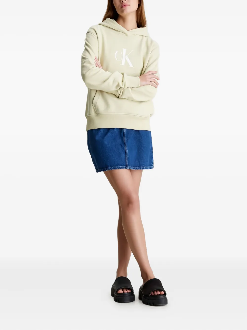 Calvin Klein Jeans Monogram hoodie met logoprint - Groen