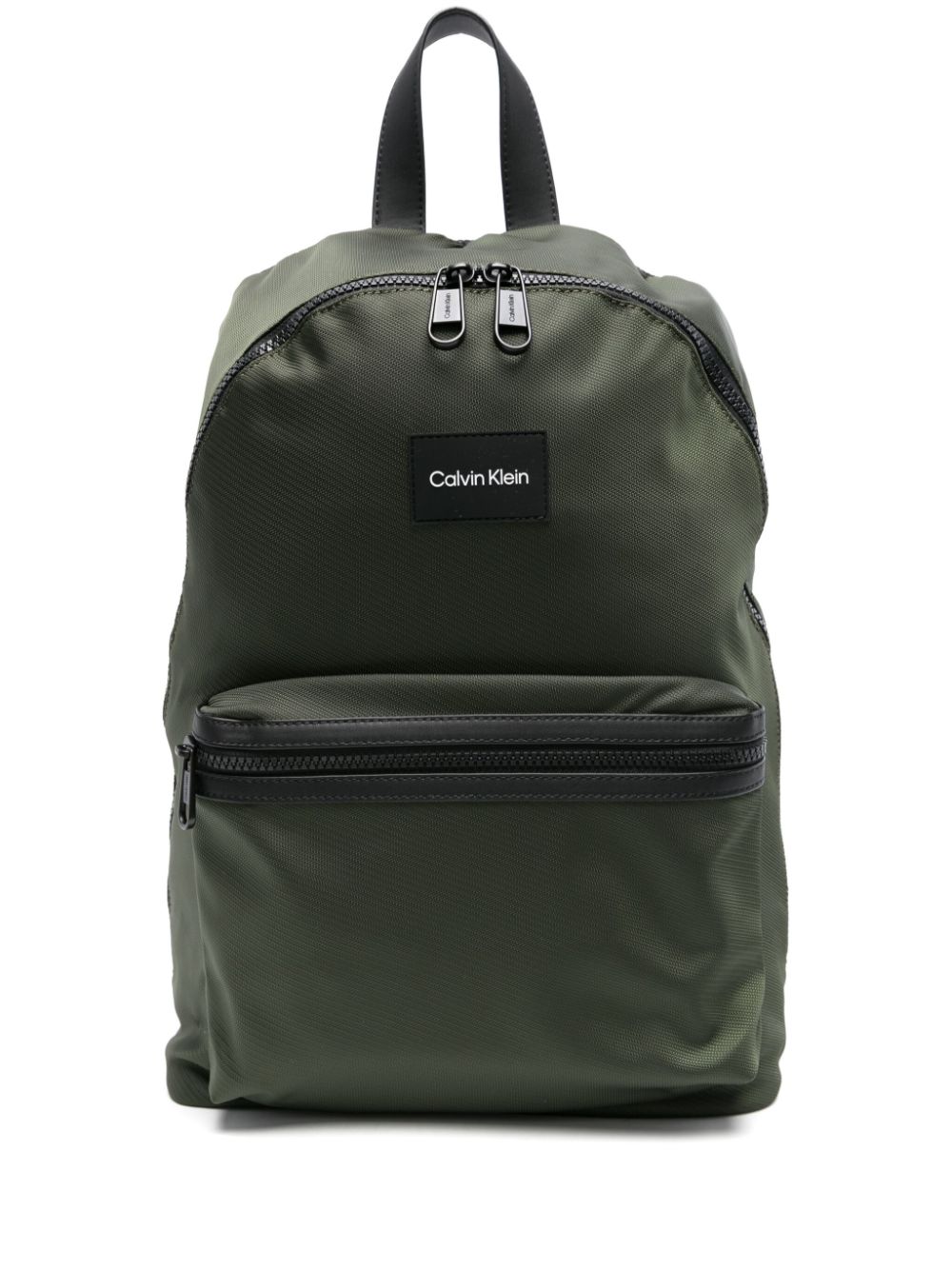Calvin Klein Logo-patch Laptop Backpack In Green