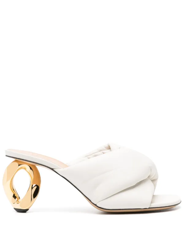 JW Anderson Chain Heel 95mm レザーミュール | ニュートラル