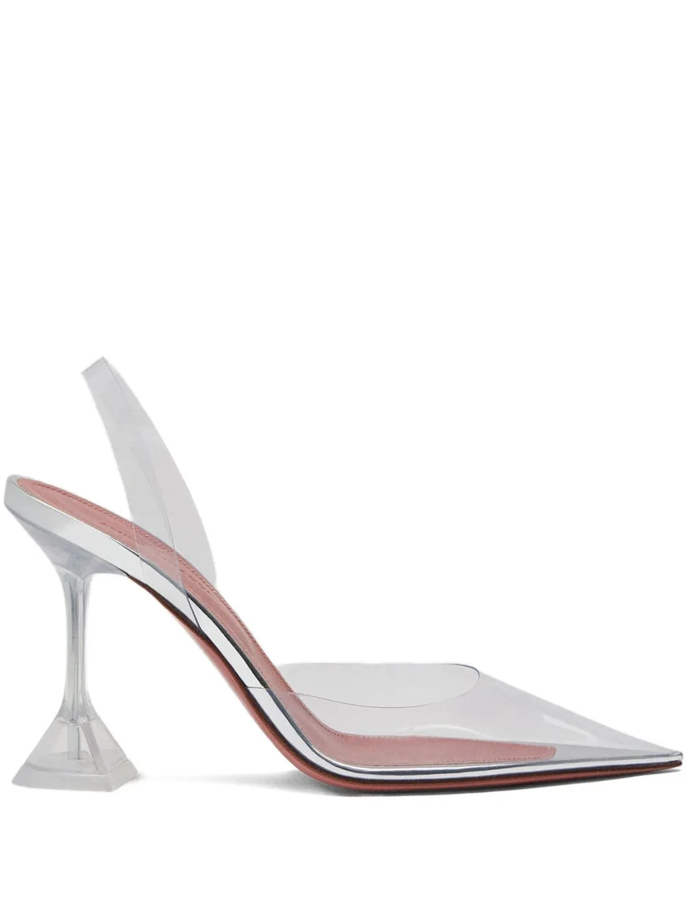 Amina Muaddi 95mm Holli Glass slingback pumps White