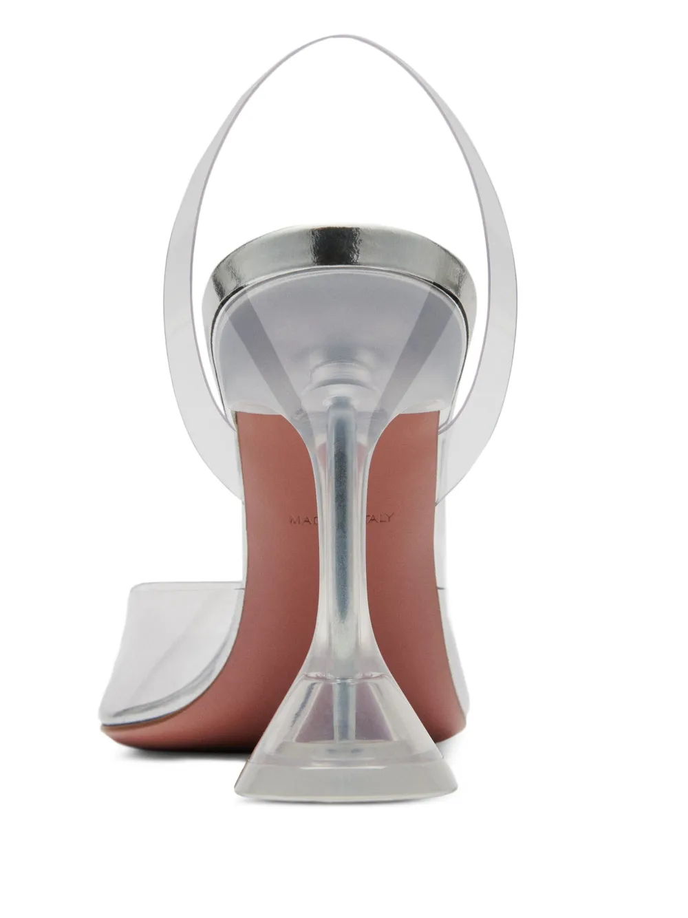 Amina Muaddi 95mm Holli Glass slingback pumps White