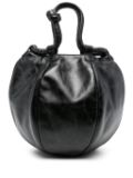 Hereu Globul Distressed leather tote bag - Black