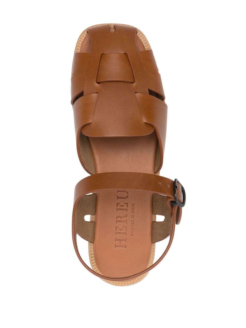 Shop Hereu Pedra Leather Sandals In Brown