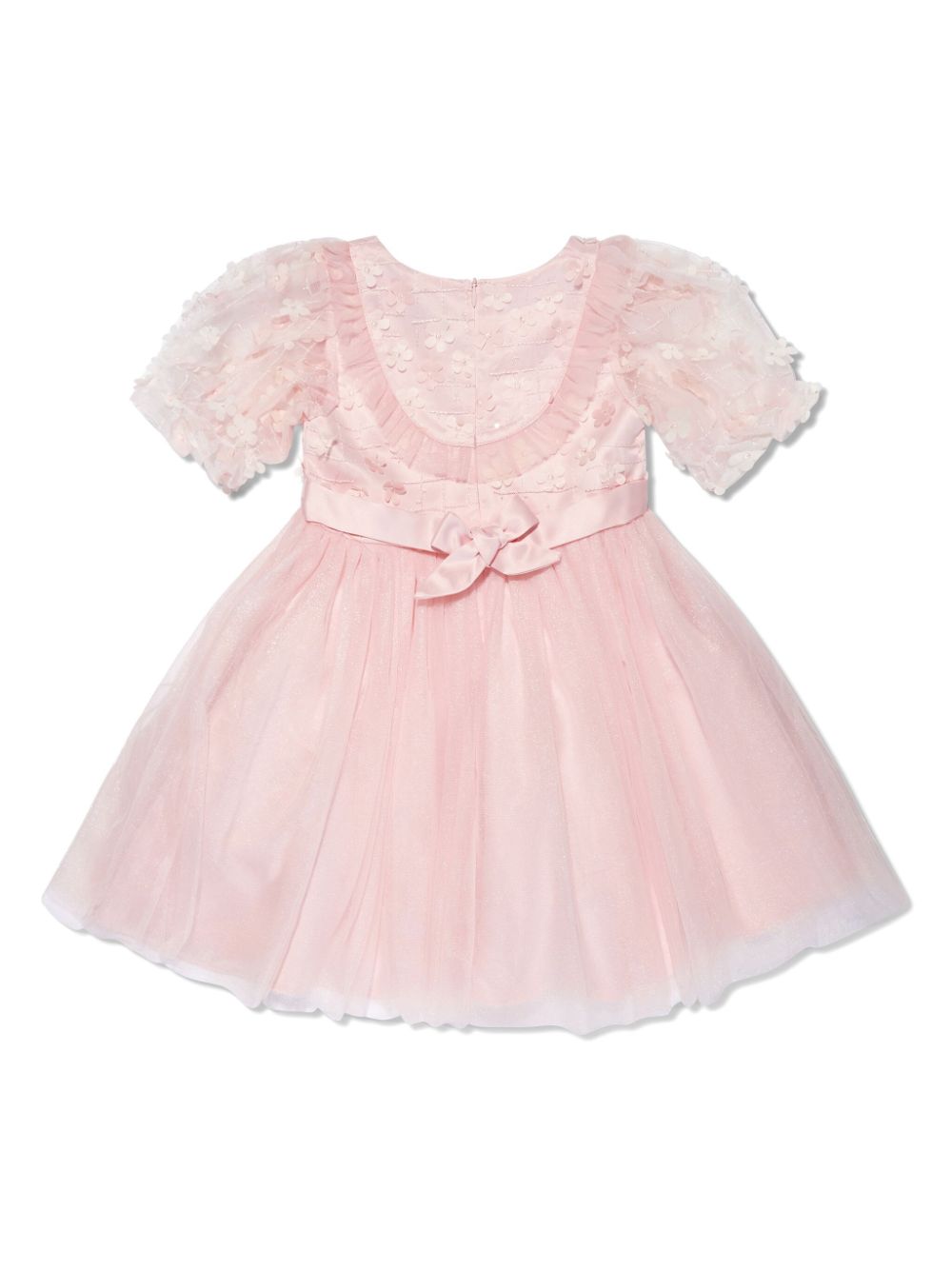 Shop Iame Floral-appliqué Tulle Dress In Pink