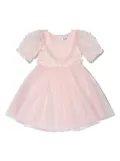 IAME floral-appliqué tulle dress - Pink