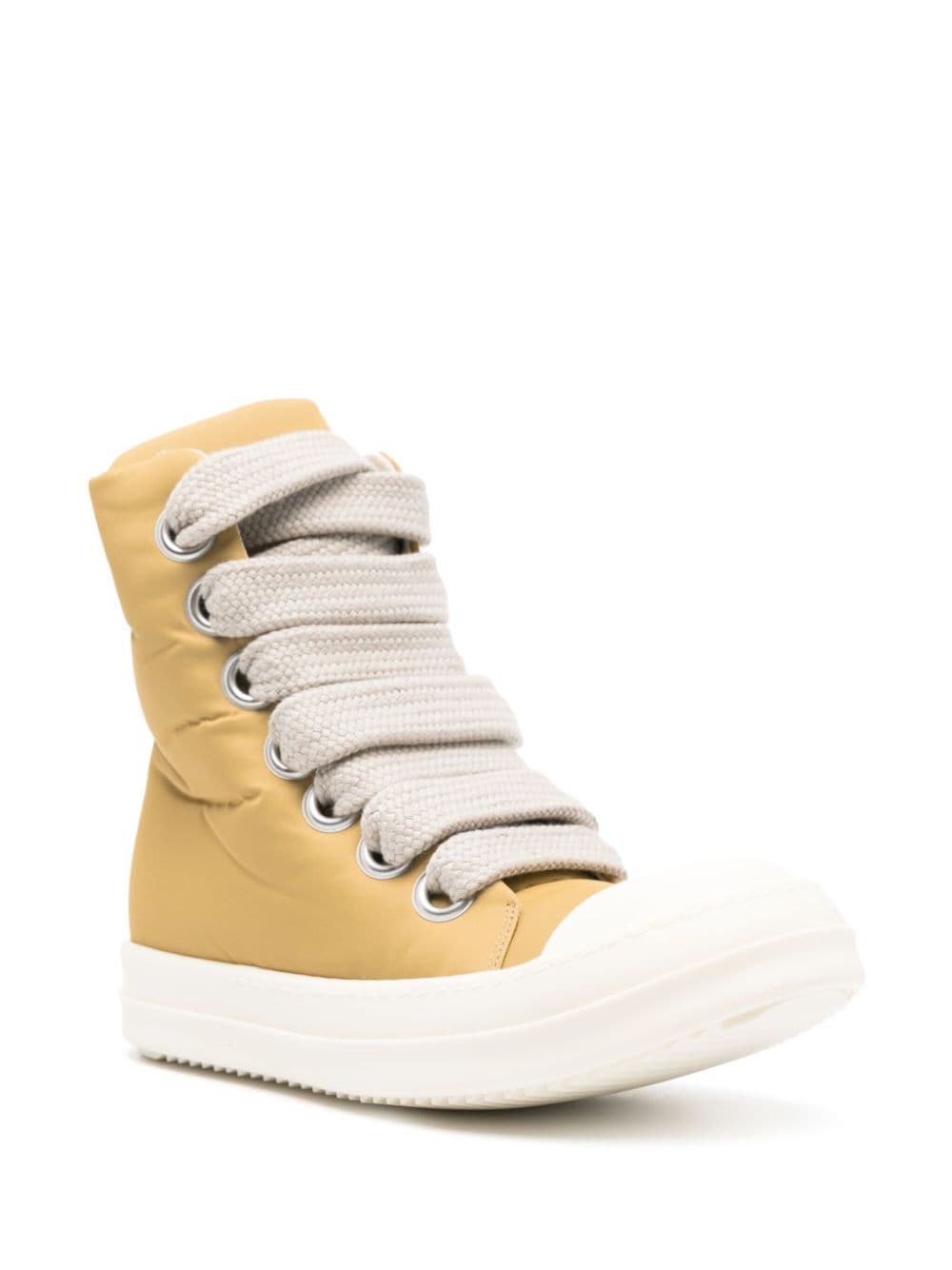 Shop Rick Owens Drkshdw Padded Lace-up Sneakers In Yellow