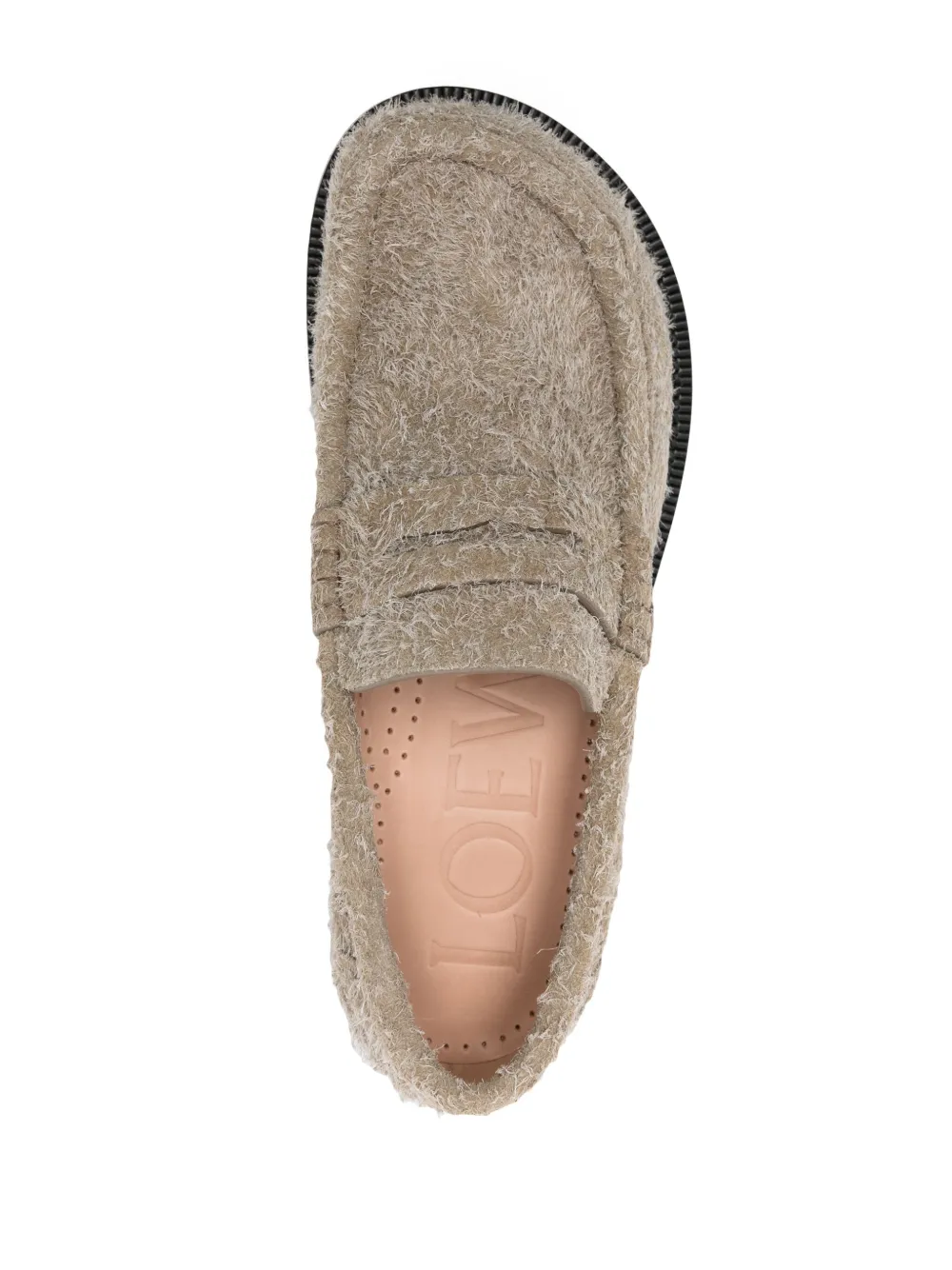 LOEWE Campo brushed-suede loafers Green