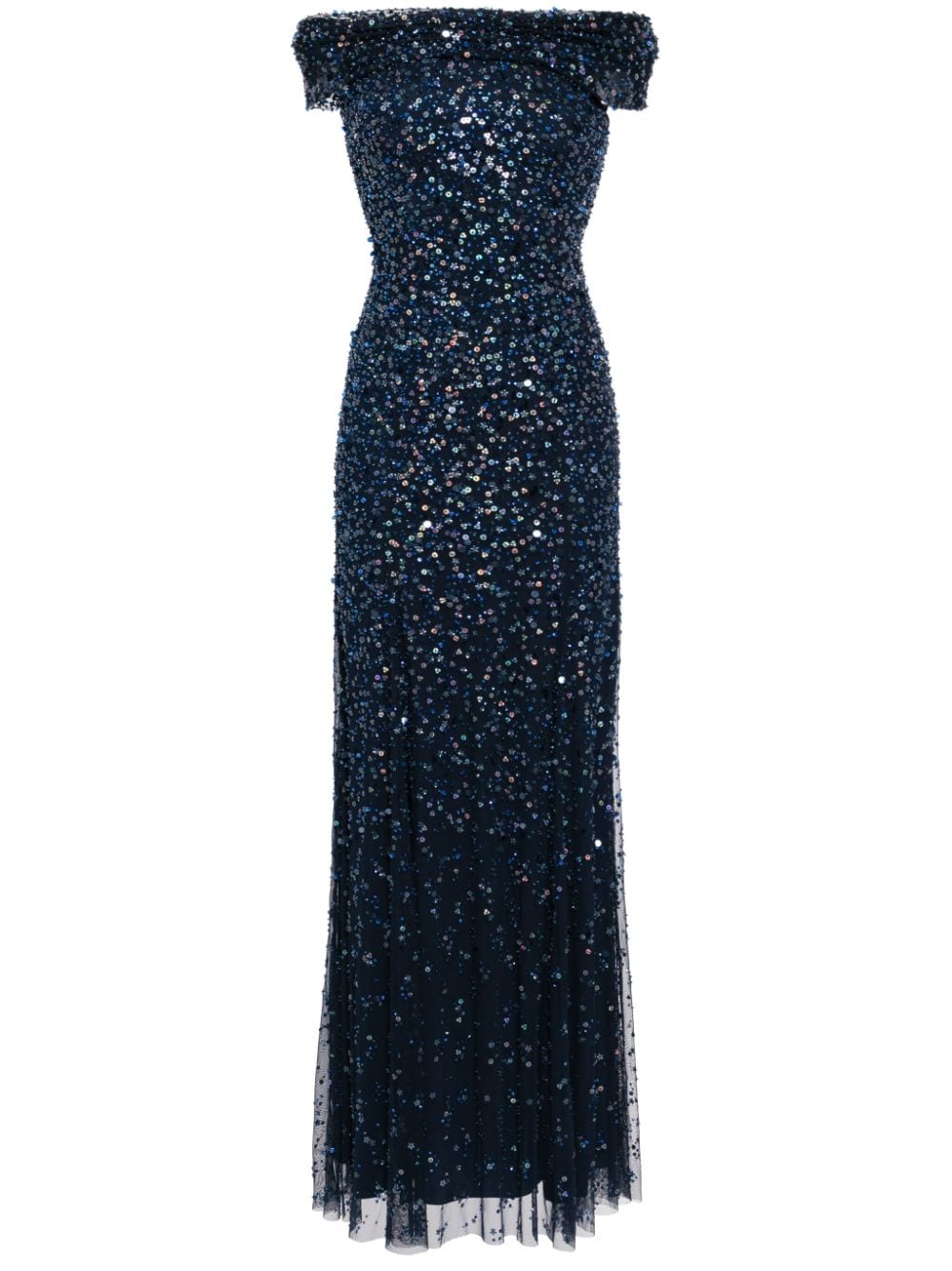 Jenny Packham Buttercup Sequinned Gown Dress In Blue