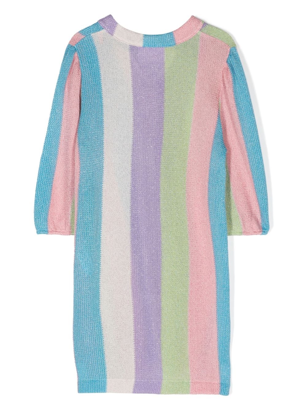 Shop Mc2 Saint Barth Rachel Striped Knitted Dress In Purple