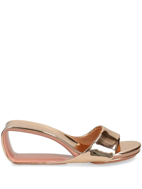 United Nude Mobius 65mm metallic mules