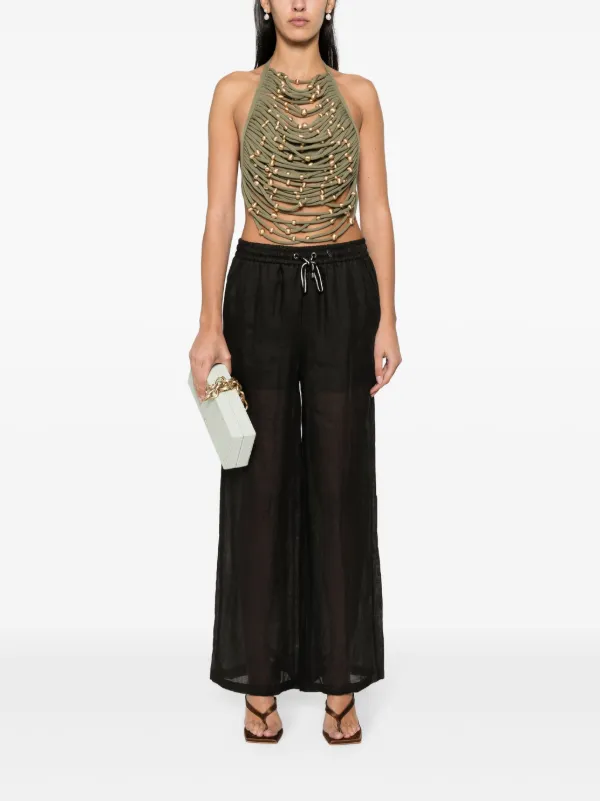 パンツ LORENA ANTONIAZZI Women Straight Pants A20139PM008 20481461 Lorena Antoniazzi semi-sheer straight-leg Trousers | Black