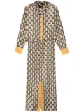 Lorena Antoniazzi geometric-pattern maxi silk dress - Neutrals