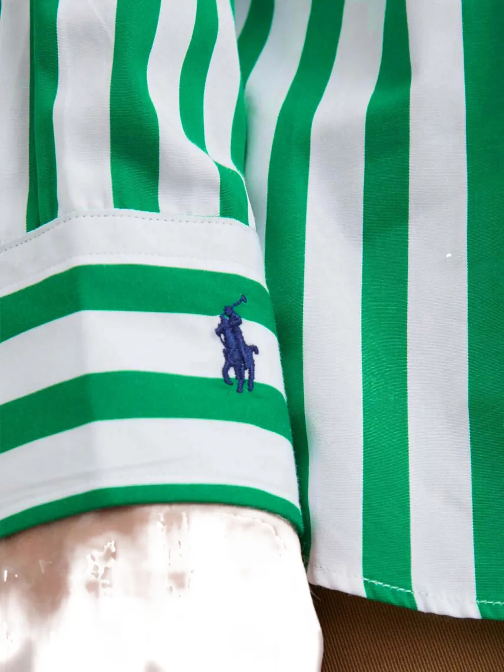 Polo Ralph Lauren Gestreepte top met borduurwerk Wit