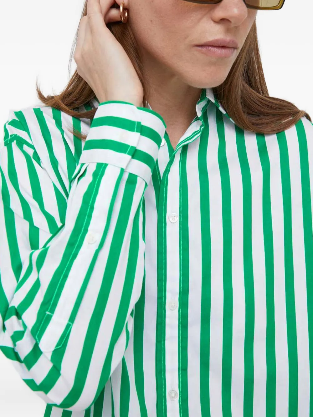 Polo Ralph Lauren Gestreepte top met borduurwerk Wit